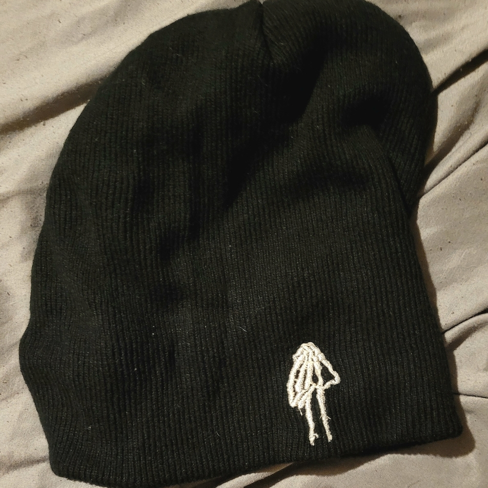 Black Skull Hand Beanie